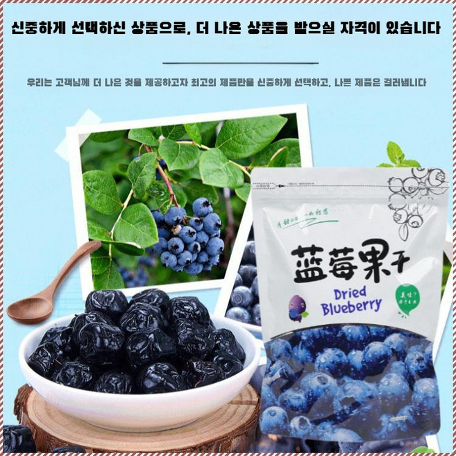 국내산 무설탕 블루베리 건조과일 프리미엄 100% 경상남도 반건조 유기농 신선 청정, 100g*1