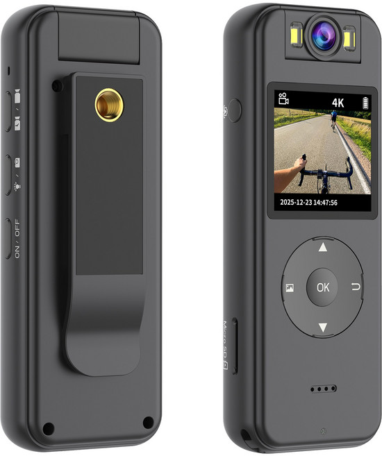 RUNHome 4K UHD 액션캠 WiFi 바디캠 자전거 오토바이 블랙박스, 블랙, 32GB 메모리