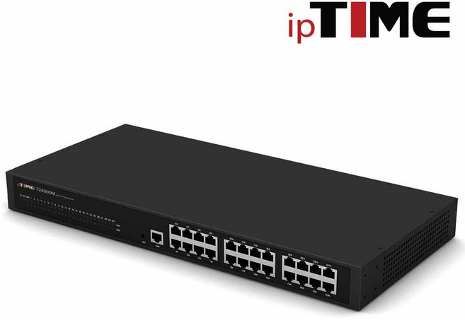 T24000M ipTIME 기업용 IP공유기 기가비트 유선랜 24포트 19인치 표준랙 장착, 1개