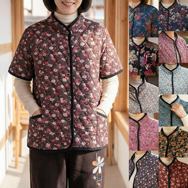 로즈맘 주화효도반팔누빔조끼