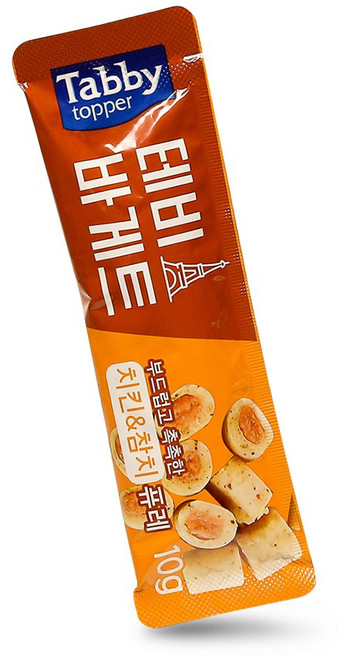 테비 바게트 10g 부드럽고 촉촉한 퓨레 고양이 간식, 테비 바게트 10g 치킨참치, 1개