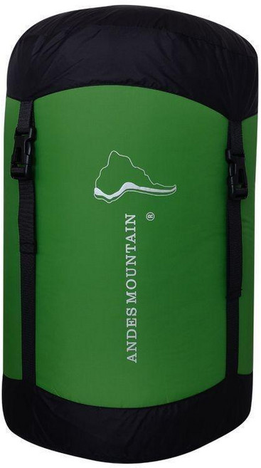 ANDES MOUNTAIN 睡袋收納袋 戶外露營衣物壓縮袋, 橄欖綠,L（23cm*40cm), 1個