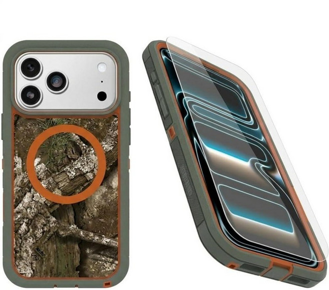 OtterBox 오터박스 아이폰 17 프로 맥스 (전용) 번들: 디펜더 시리즈 XT 투명 케이스 및 액정보호필름 - 다크 사이드 (투명/블랙) 맥세이프 스냅 견고함 견고하고 내