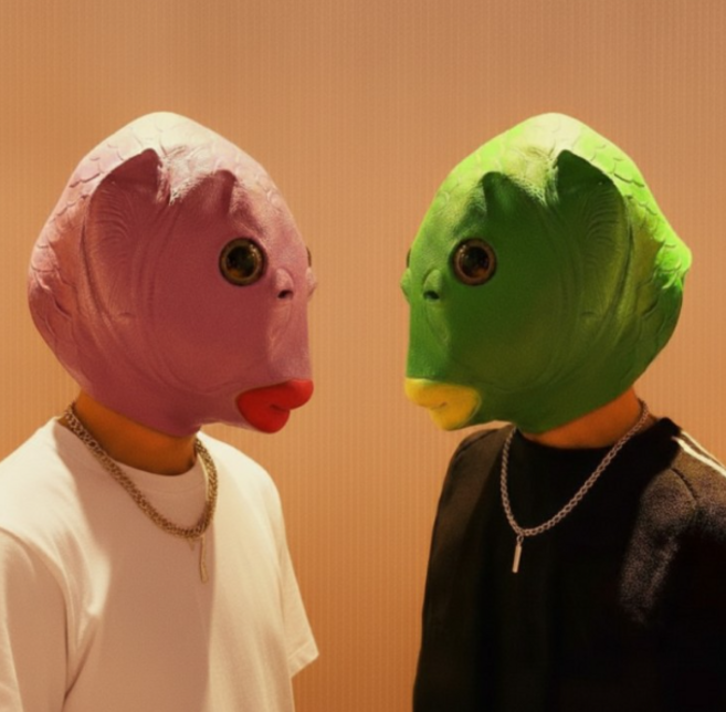 웃긴 물고기 가면 할로윈 코스튬 파티 쓸모없는 친구선물 생선 코스프레 외계인 공룡 선물, 그린, 그린