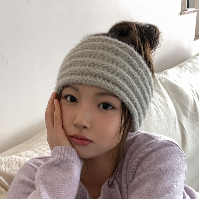 블루씨티 리브엘 꼬임 와이드 니트 반다나 헤어밴드