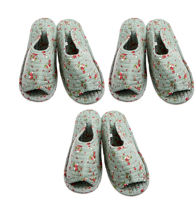 에이비엠코리아 퀼팅 거실화, 블루꽃패턴, 3개