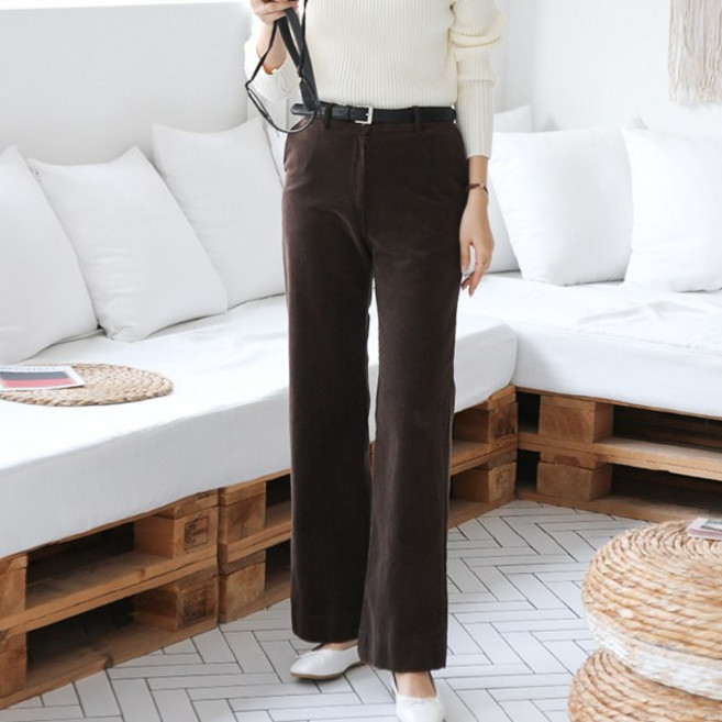 봉봉스토리 솔리투드 여성 코듀로이 스판 팬츠 국내제작