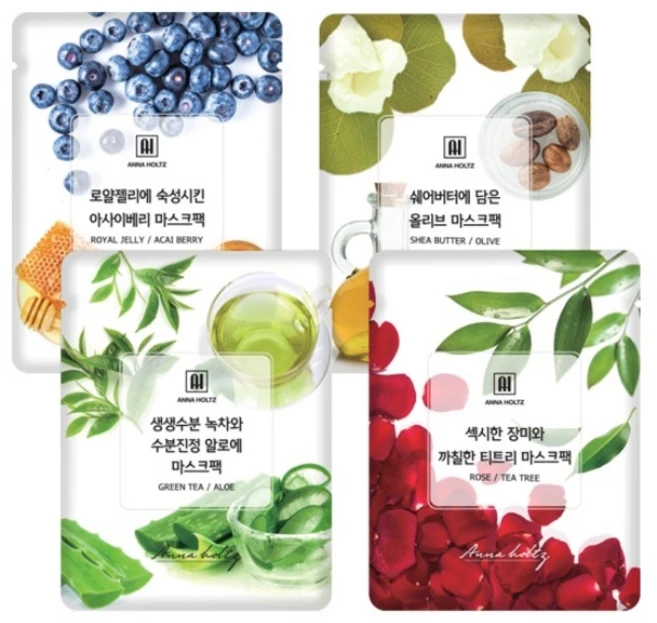 안나홀츠 마스크팩 25ml x 4종 세트, 100매, 1개 - 쿠팡