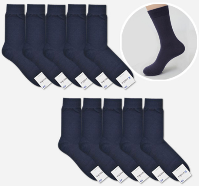 케이삭스 남성용 프리미엄 무지 장목 양말 10켤레 대한민국에서 생산