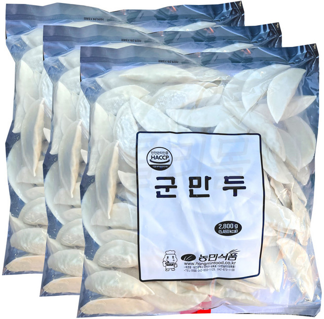 팔도맛쟁이 농민식품 대용량 업소용 군만두, 2.8kg, 3개