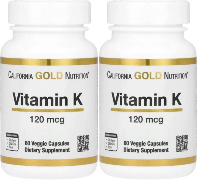 캘리포니아 골드 뉴트리션 비타민 K 120mcg 60베지캡슐, 2개, 60정 - 쿠팡