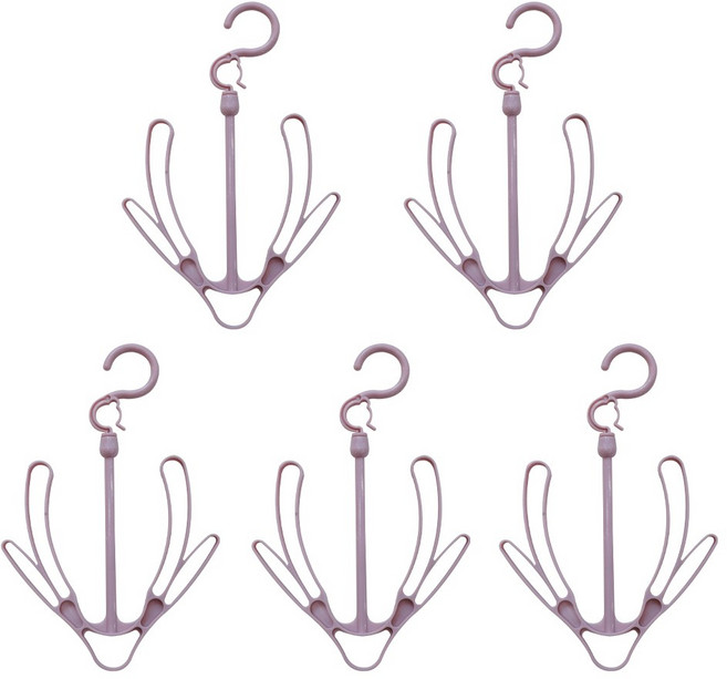 라운드모어 신발걸이 5개 세트 신발건조대, 파스텔핑크