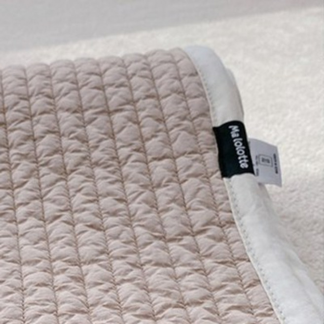 마롤로뜨 100수 순면 누빔 아기 이불 신생아 유아 침대 패드 이불 요, 누빔 패드 이불 - 베이지