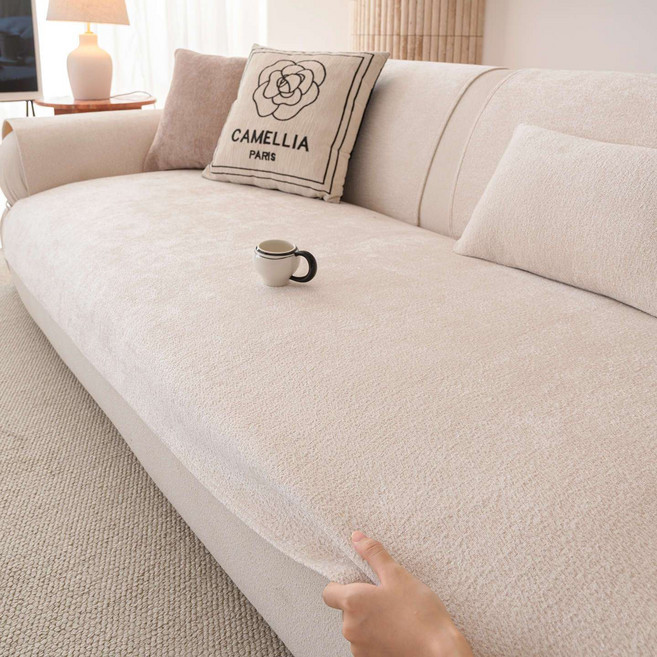 사계절용 미끄럼 방지 소파커버 거실 소파 매트 커버 심플 논슬립 쇼파 패드 YSQ, 1개, 아이보리