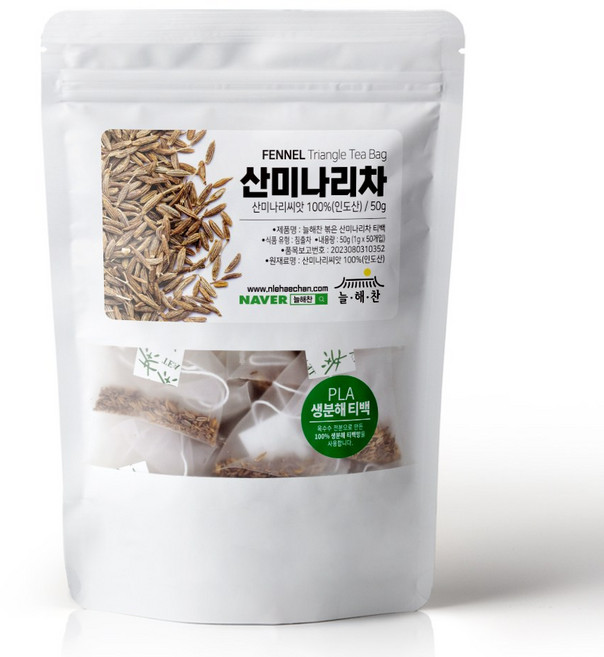 늘해찬 볶은 산미나리차 펜넬차 티백 전통차 허브차 산미나리씨앗차 대용량, 1g, 50개입, 1개, 1g