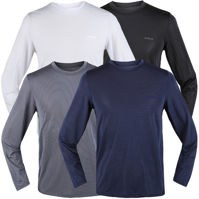 에스비스토어 1+1+1 3장세트 남성 기능성 라운드 긴팔 냉감티 쿨티