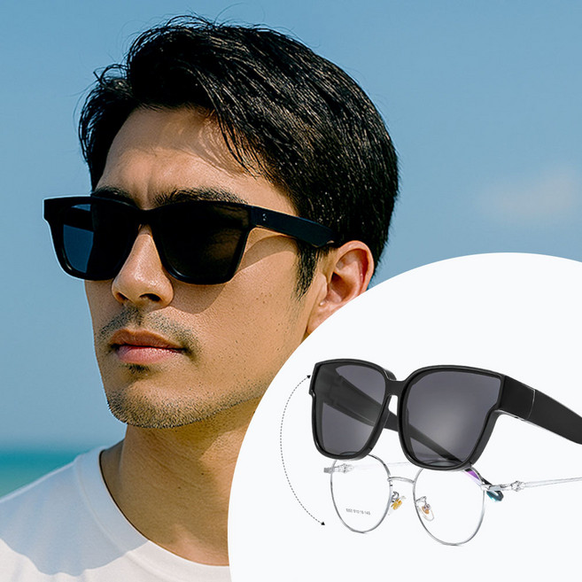 노블민트 안경위에 쓰는 편광 선글라스 빅사이즈 낚시 골프 등산