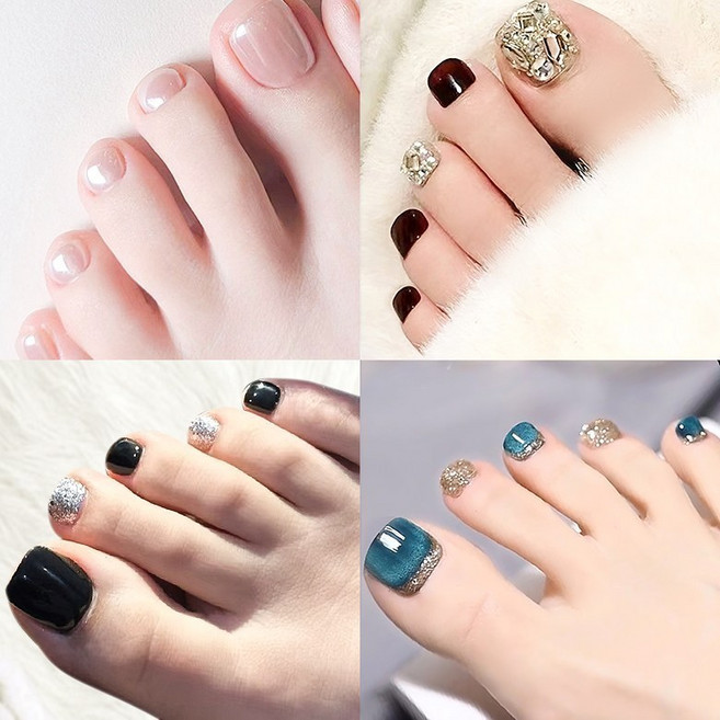 키스미스 페디팁 페디큐어 인조발톱 셀프 네일 아트 4종타입 x 24p, 1개, 혼합색상 럭셔리 시리즈