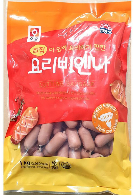 업소용 식당 식자재 오양 칼집 비엔나 소시지 1kg X3