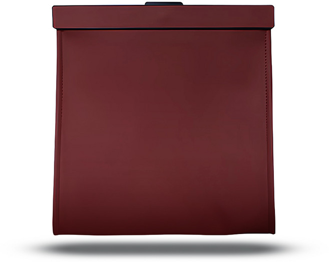 차빛 차량용 쓰레기통 가죽 접이식 LED 휴지통, 스칼렛레드