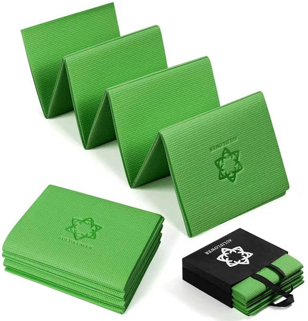 삼중 접이식 두꺼운 운동 매트 보호 바닥재 운반 손잡이 포함 홈 요가 매트 피트니스 필라테스 트레이닝 요