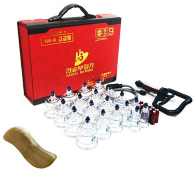 한솔부항기 19컵 + 괄사 지압 마사지기, 1세트