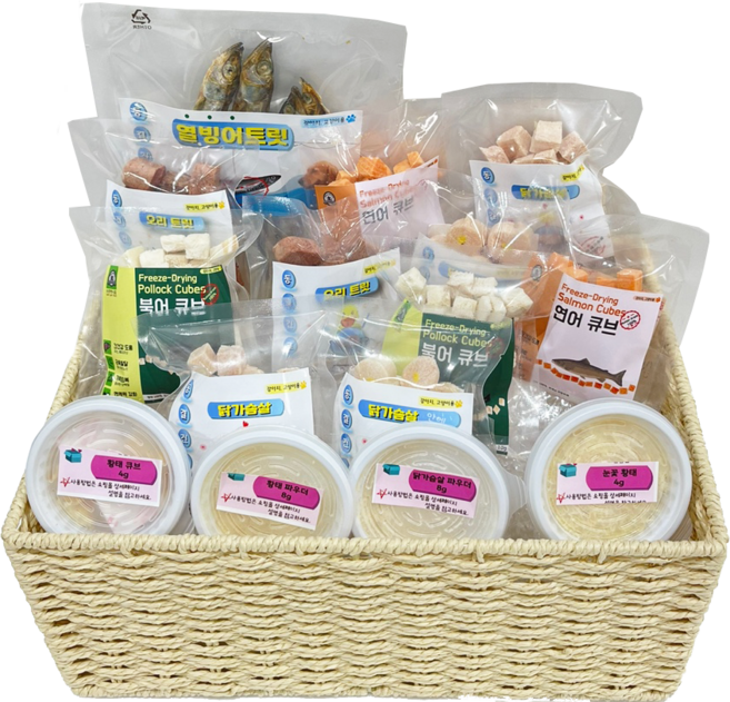 고양이 맛보기 간식 15종 10종 닭가슴살 노른자 오리 열빙어 대용량 치킨 수제 간식 영양 동결건조 샘플 파우더 간식 선물세트, 맛보기 10종, 1개