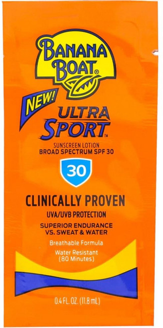 바나나 보트 울트라 스포츠 자외선 차단 로션 패킷 넓은 스펙트럼 SPF 30 물과 땀에 강함 0.4 fl oz (200팩), 바나나 보트 울트라 스포츠 자외선 차단 로션 패킷, 넓