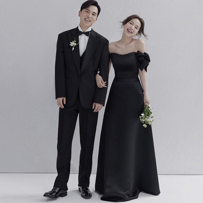 메이리엔 셀프 웨딩 드레스 오프숄더 유색 브라이덜샤워 피로연 드레스