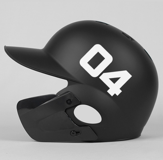 야구헬멧 등번호 엔트리넘버 스티커 2장 1세트, 흰색