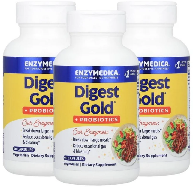 1+1+1 엔자이메디카 Digest Gold 프로바이오틱스 캡슐90정 프로바이오틱 PROBIOTIC PROBIOTICS - 쿠팡