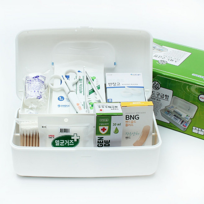 구급함 미니 10종 약품 포함 세트 구급상자 응급처치 상비약 키트 휴대용 약통 가정용