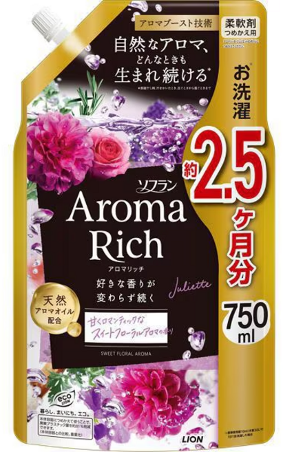 라이온 소프란 아로마리치 줄리엣 리필 특대 750ml [섬유유연제], 750g, 1개