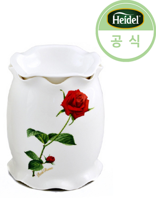 하이델코리아 고급 도자기 아로마 오일 전기 램프 장미, 1개