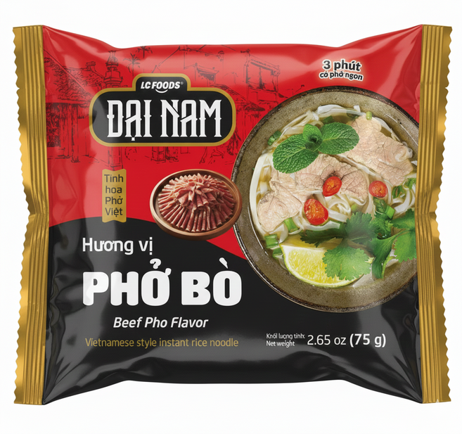 베트남 쌀국수 소고기 쌀국수 정식수입 라면 LC FOODS, 5개, 75g