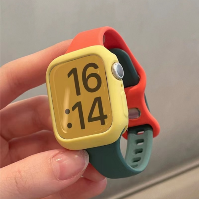 더홀릭 시원한 귀여운 애플워치 스트랩 2종 합포장 조합변경 사용 가능, 40mm, 코랄