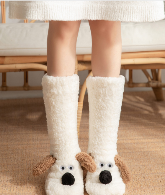 포근한 캐릭터 동물 수면 양말 슬리퍼 겨울용 여성 남성