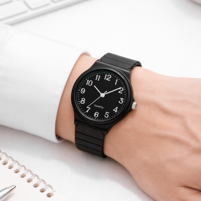 룸앤업 조용한 저소음 학생 아날로그 수능 손목 시계