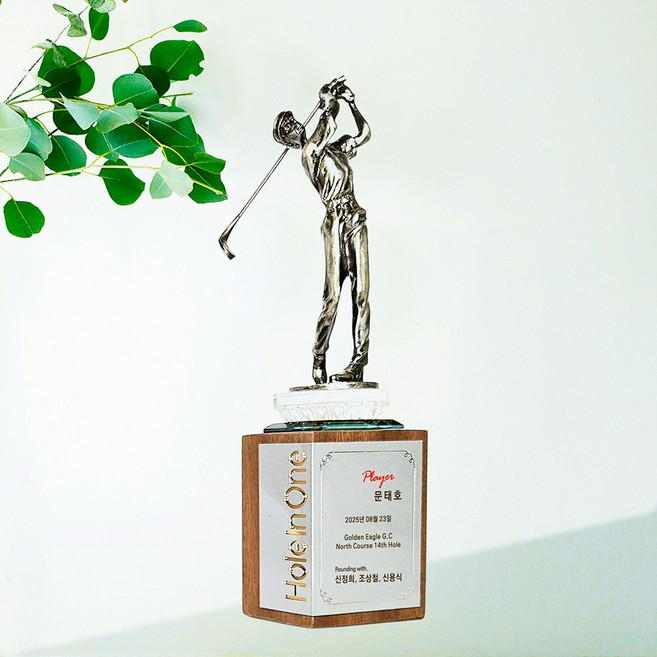 골프트로피 홀인원트로피 홀인원패 홀인원기념패 홀인원상패 싱글트로피 골프싱글패 싱글패 골프이글패 이글패 KHF3, 1개, 은색
