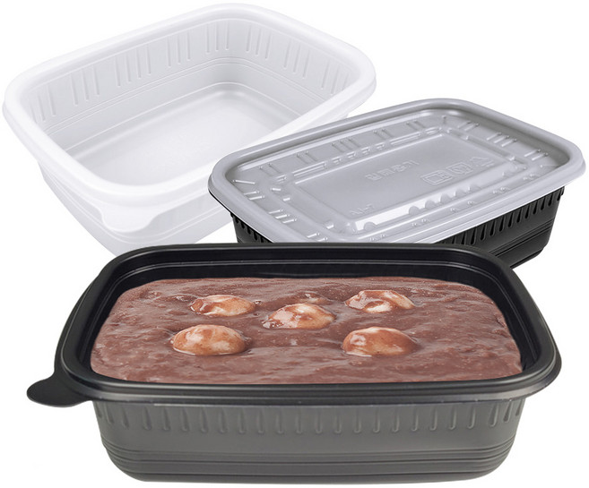 사각 죽용기 특대 500세트 1250ml 국내생산 강력한 밀폐력, 반투명