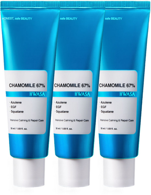 화사 블루 캐모마일 67% 카밍 리페어 크림 피부 손상 자극 진정 개선 재생크림 50ml, 50g, 3개