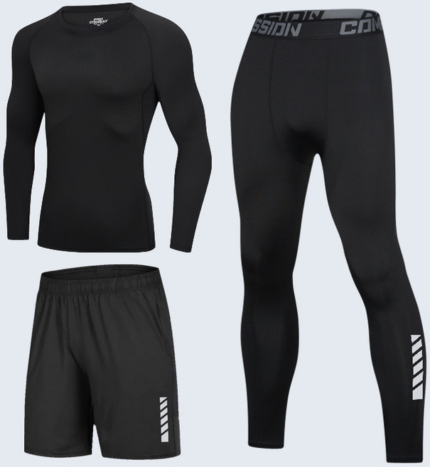 THE G&G남자 트레이닝 3종세트 긴팔상의+반바지+타이즈 세트