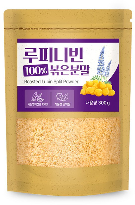 루피니빈 콩 볶은분말 100% 식물성 단백질 루핀분말, 1개, 300g