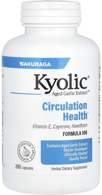 Kyolic Aged Garlic Extract 혈액 순환 건강 포뮬라 106 캡슐 200정, KyolicAgedGarlicExtract혈액, 1개 - 쿠팡