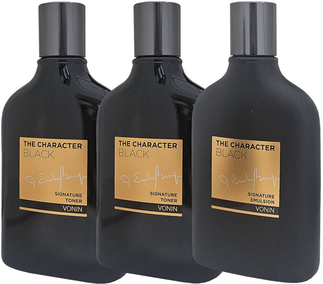 보닌 더캐릭터 블랙 시그니처 3종 (스킨2개+로션1개) 남성화장품