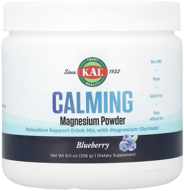 KAL 진정 작용 마그네슘 분말 블루베리 256g(9oz) KAL (칼), KAL, 진정 작용 마그네슘 분말, 블루베리, 256g, 256g, 1개 - 쿠팡