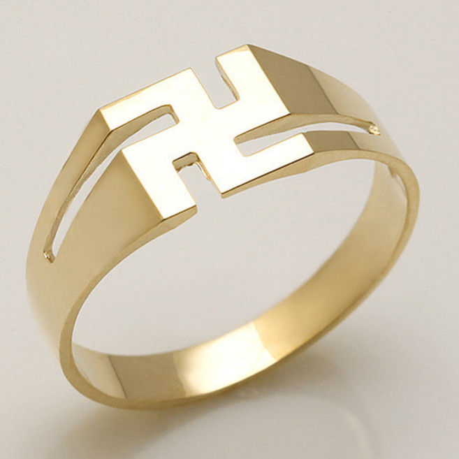 칸쥬얼리 14K 템플 만자반지