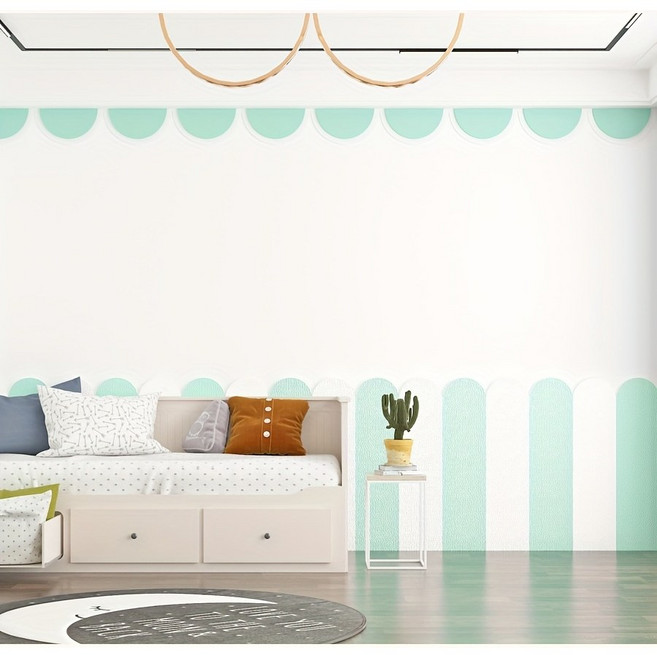 방충돌 벽보호 스티커 자착식 방수 가구 벽 접촉부 아기방 현관 방호용, 12개, 녹색