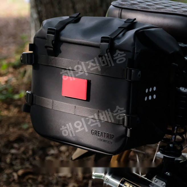 OD 트라이엄프 호환 본네빌T100/T120 튜닝 퀵 릴리스 방수 사이드 백 가방 새들백, 16리터+브라켓 (우측)