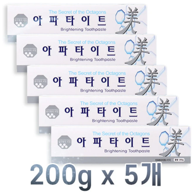 한셀 오라겐 아파타이트 치약, 200g, 5개 - 쿠팡